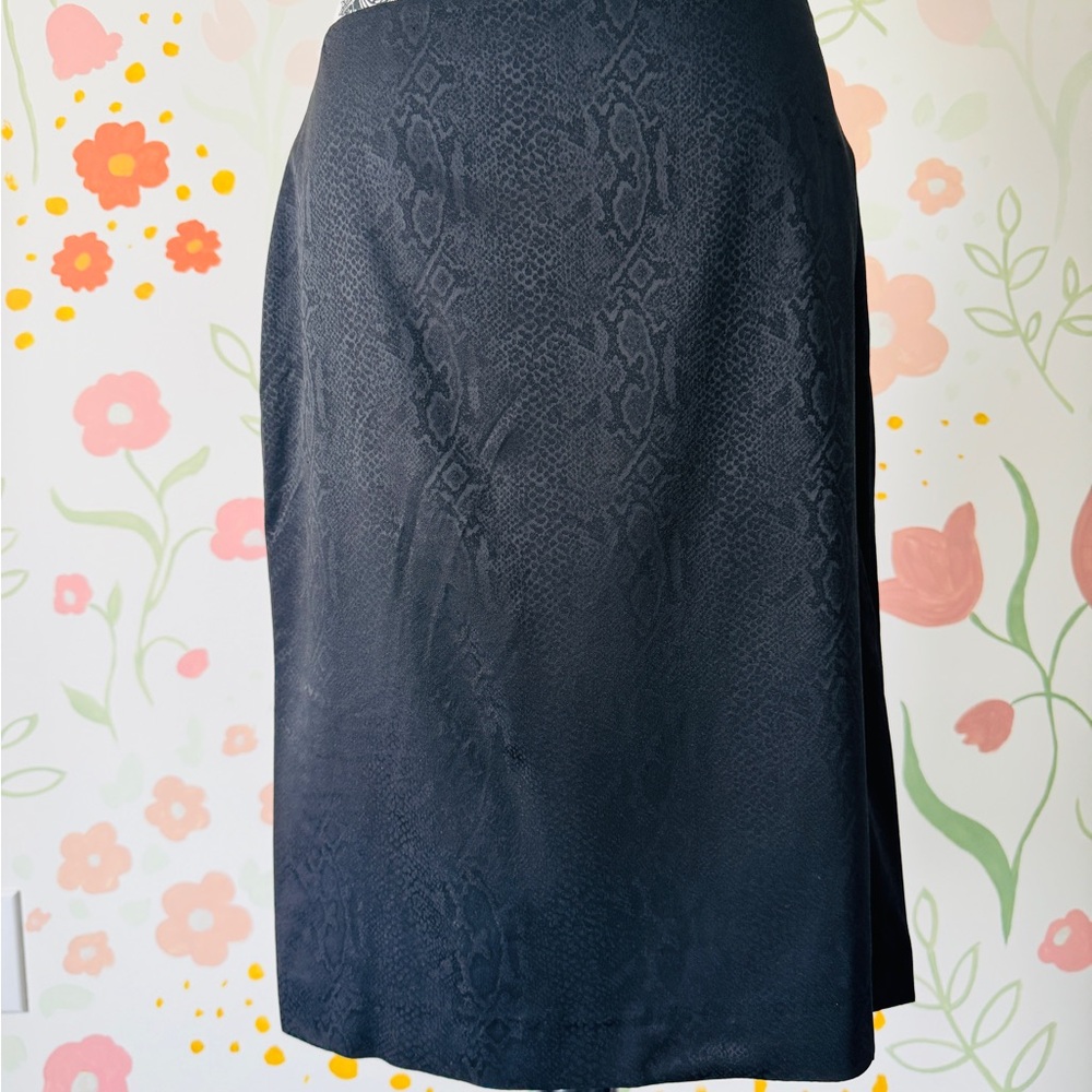 Club Monaco Black Snake Print Skirt – Size 8 – Made in Canada